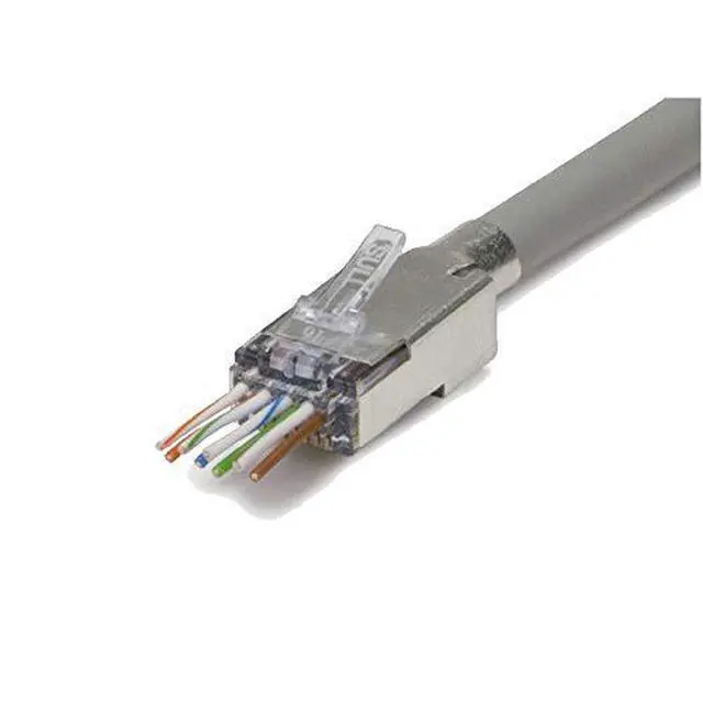 Alt view image 2 of 2 - Platinum Tools - 202052J - Tools ezEX48 10G RJ45 Shielded Connector w/ Ext. Ground for Conductor OD Range .043in -