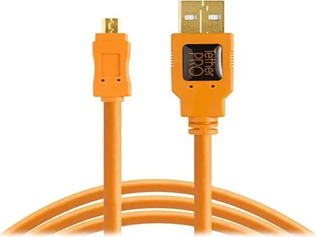 Alt view image 4 of 18 - tether tools 15 ft. tetherpro usb a male to minib 8pin cable orange