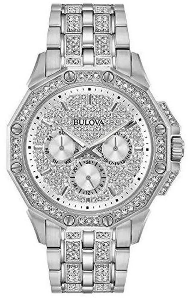 Alt view image 6 of 9 - Bulova Mens Crystal Multifunction Stainless Steel Quartz Watch 96C134