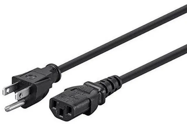 Alt view image 7 of 8 - 3' ft Foot US 3-Prong PC Power Supply 3-Pin Monitor Cable Cord - NEW