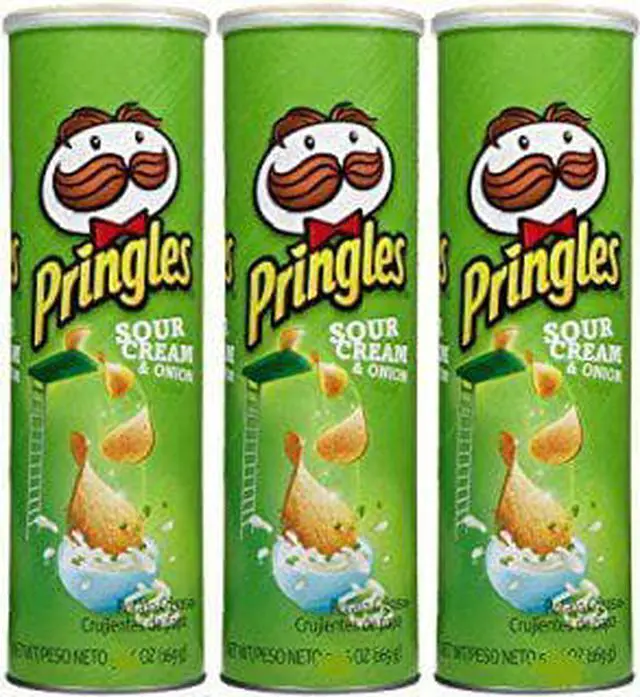 Main image of Pringles Sour cream & Onion Potato crisps chips 55 oz (Pack of 3 cans)