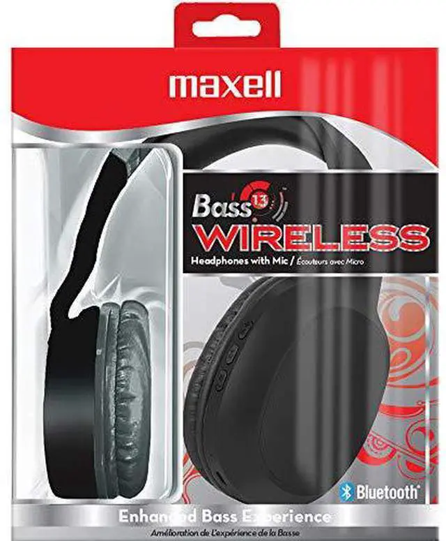 Alt view image 18 of 20 - Maxell Bass 13 Wireless Headphone with Mic, Black 199793