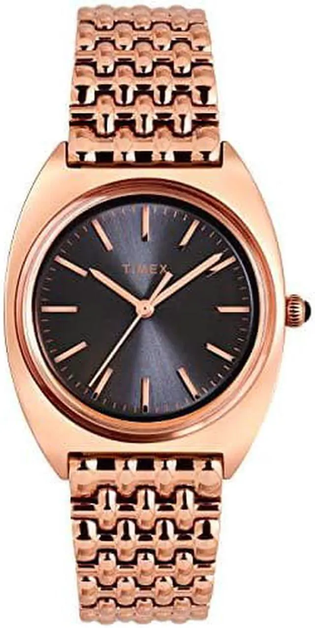 Main image of Timex Womens Milano 33mm Analog Quartz Dress Watch with Stainless Steel Strap, Rose gold, 18 (Model: TW2T90500VQ)