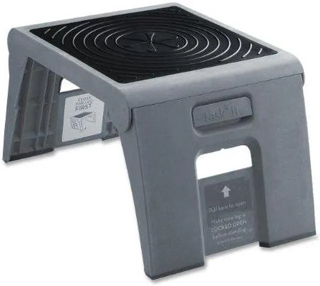 Alt view image 13 of 13 - Cramer Folding Step Stool 250lb Cap 14w x 11 1/4d x 9 3/4h Slate 50051PK82