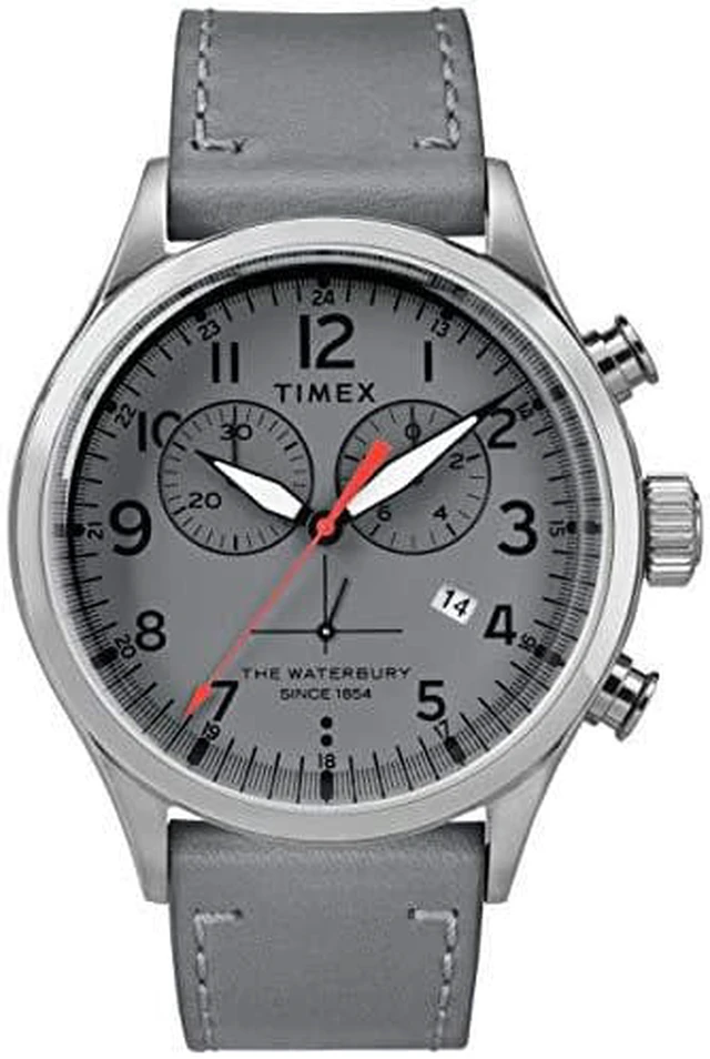 Main image of Timex Mens Quartz Leather Strap, Gray, 20 Casual Watch (Model: TW2R70700VQ)