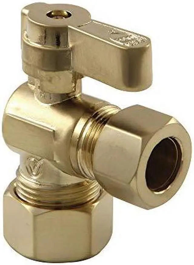 Alt view image 2 of 3 - KINGSTON BRASS KF5440BB KF5440BB 5/8" OD Comp X 1/2" OD Comp Angle Stop Valve,