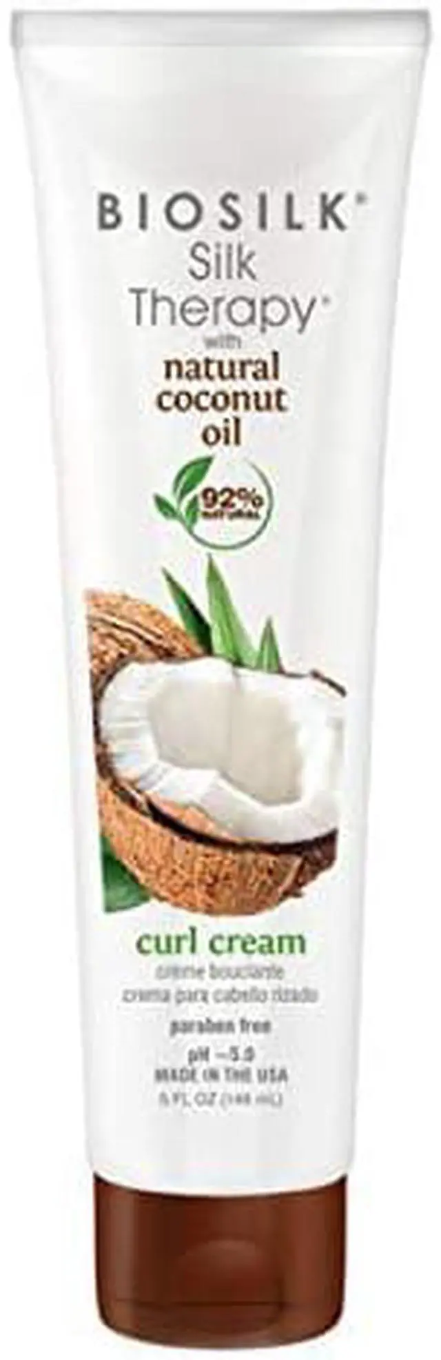 Main image of BioSilk Silk therapy with organic coconut oil curl cream - 92% natural, sulfate, paraben and gluten free - 5 Ounce, 5 Fl Ounce