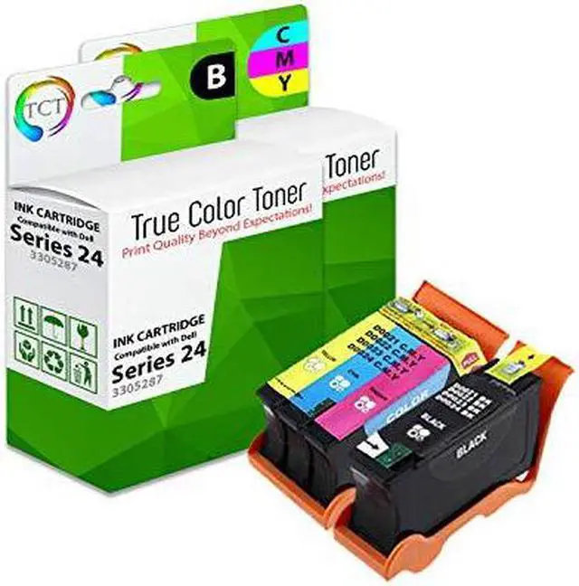 Main image of TCT Compatible Ink Cartridge Replacement for Dell 24 Series T109N T110N Works with Dell P713w V715w Printers (1 Black 330-5287, 1 Color 330-3288) - 2 Pack