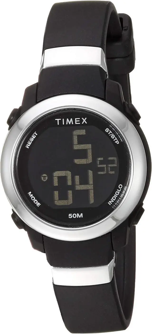 Main image of Timex Womens TW5M29300 DgTL Stacked Numbers 28mm BlackSilver Resin Strap Watch