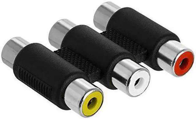 Alt view image 4 of 4 - Cmple - 3-RCA Jacks to 3-RCA Jacks Coupler White/Red/Yellow