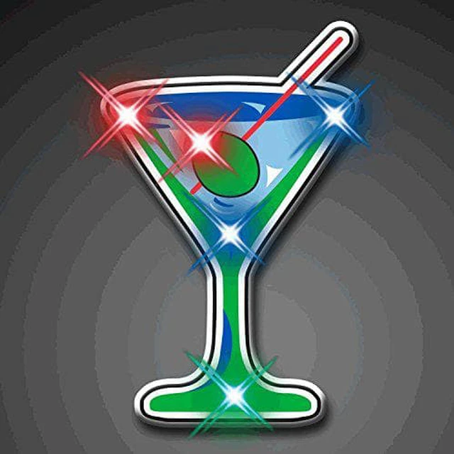 Main image of blinkee Well Martini Flashing Body Light Lapel Pins