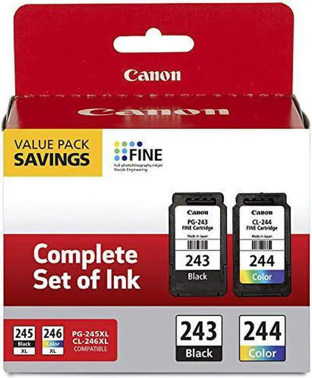Alt view image 2 of 3 - Canon 2 Pack Ink Package w/PG-243 Black, CL-244 Color Ink Cartridge #1287C006 2
