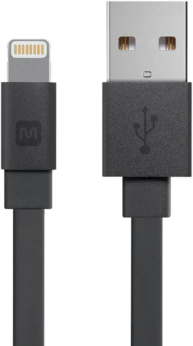 Alt view image 20 of 20 - Monoprice Apple MFi Certified Flat Lightning to USB Charge & Sync Cable - 3 Feet - Black | iPhone X, 8, 8 Plus, 7, 7 Plus, 6, 6 Plus, 5S - Cabernet Series