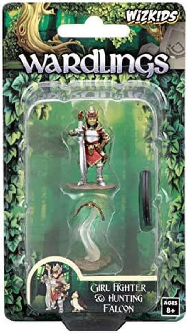 Alt view image 3 of 3 - Wardlings: Girl Fighter & Hunting Falcon FanHeads Wizkids Wardlings Rpg Figures,
