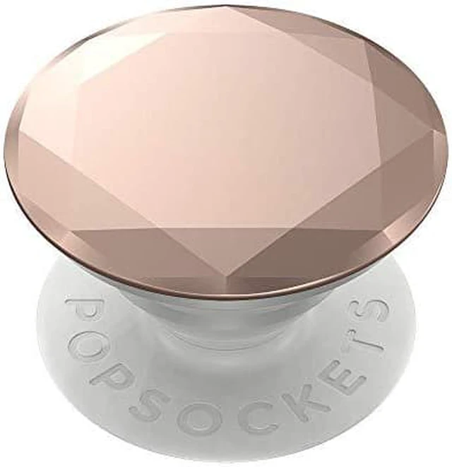 Main image of PopSockets PopGrip: Phone Grip and Phone Stand, Collapsible, Swappable Top, Metallic Diamond Rose Gold