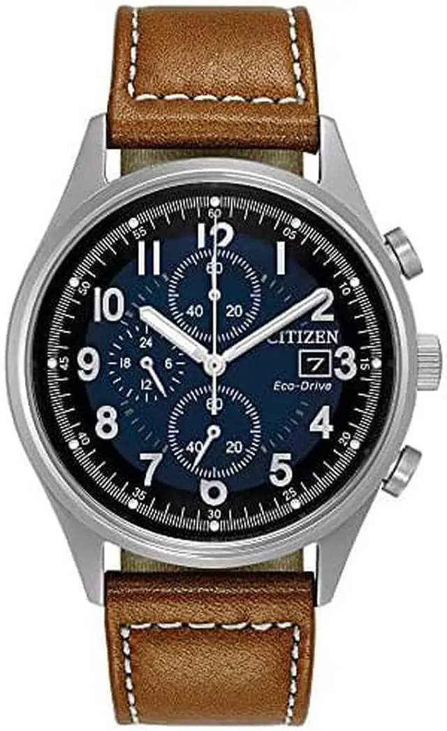 Alt view image 8 of 8 - Men's Citizen Chandler Light Brown Leather Strap Watch CA0621-05L