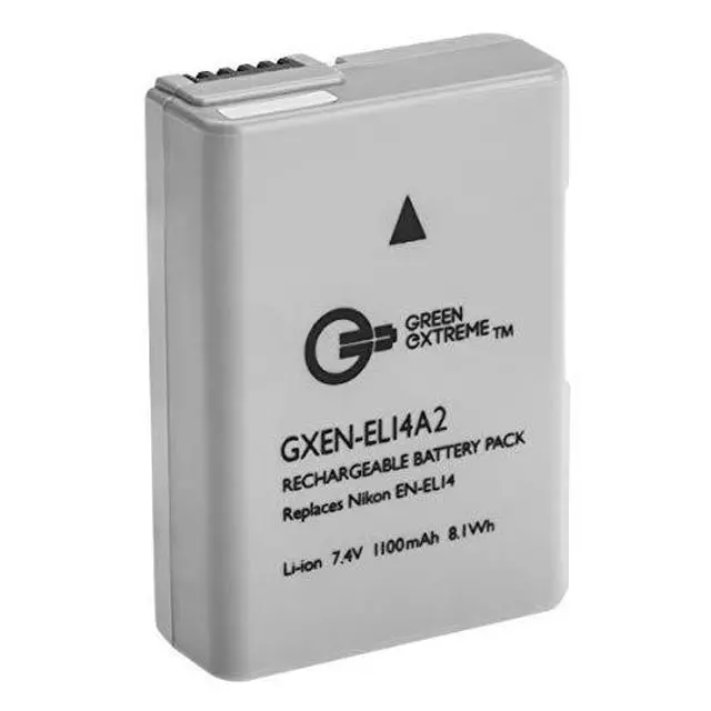 Alt view image 4 of 4 - Green Extreme EN-EL14a V2 Lithium-Ion Battery Pack (1100mAh 7.4V) #GX-EN-EL14A2