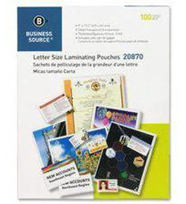 Alt view image 9 of 9 - Business Source Laminating Pouch Ltr 3Mil 9"x11-1/2" 100/BX Clear 20870