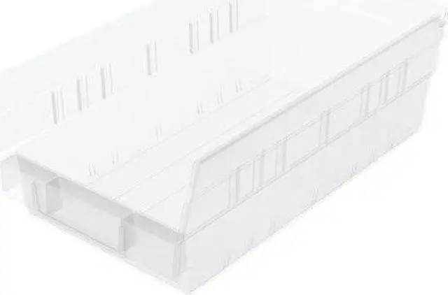 Alt view image 5 of 5 - AKRO-MILS 30130SCLAR Shelf Storage Bin, Plastic, Clear, 4 in H, 6 5/8 in W, 11