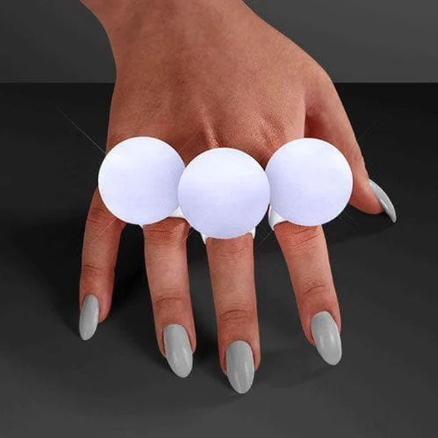 Main image of blinkee Multicolor Rave Huge Electronic White Orb Mood Ring