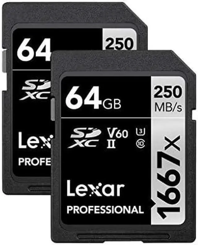 Alt view image 7 of 14 - Lexar SILVER Series Professional 1667x 64GB UHS-II SDXC Memory Card, 2-Pack