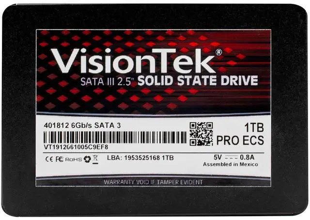 Alt view image 6 of 7 - VisionTek - 901300 - VisionTek PRO ECS 1 TB Solid State Drive - 2.5 Internal - SATA (SATA/600) - 565 MB/s Maximum Read