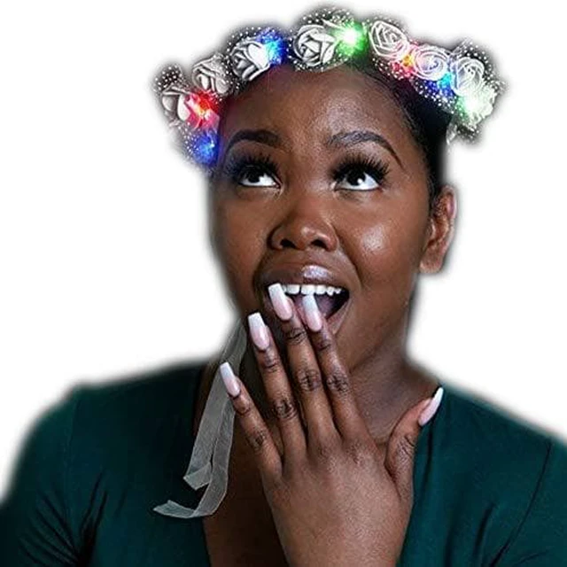 Main image of Light Up Multicolor Princess Rosebud Flower Crown