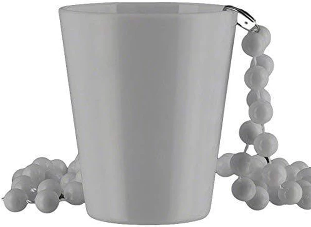 Main image of blinkee Non Light Up White Shot Glass on White Beaded Necklaces