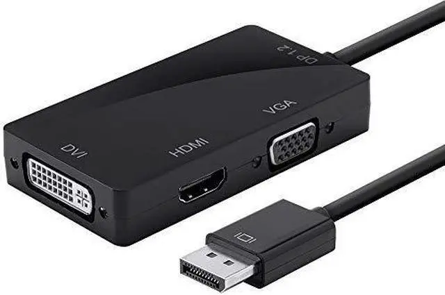 Alt view image 12 of 12 - Monoprice DisplayPort 1.2a to 4K HDMI, Dual Link DVI, and VGA Passive Adapter, Black (112802)