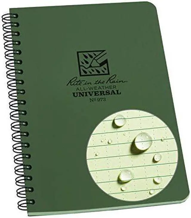 Alt view image 5 of 6 - Rite in the Rain RIR-973 Green RiteRain 4.875x7 GR Notebook