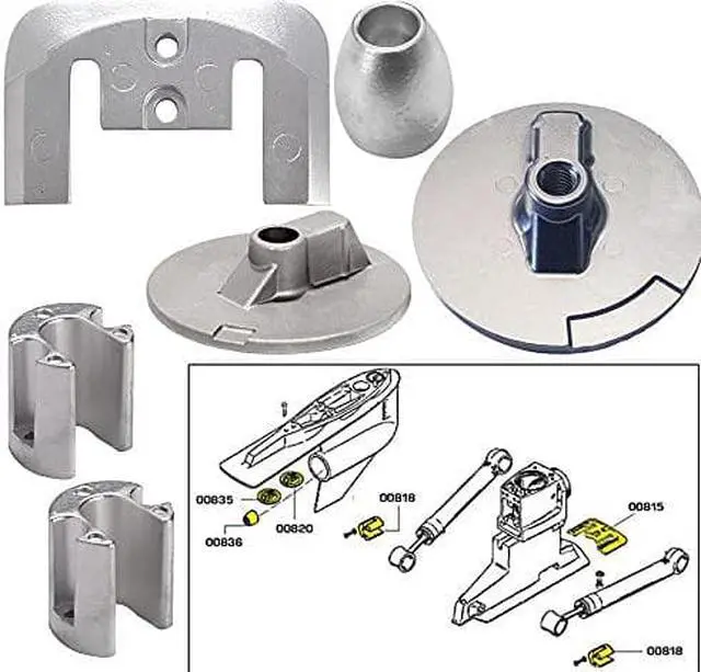 Alt view image 6 of 6 - TECNOSEAL ANODE KIT MERC BRAVO 3 2004-PRESENT W/ HARDWARE  20805AL
