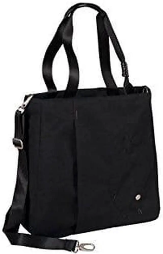 Alt view image 10 of 10 - Haiku Women's Journey Eco Shopper Tote Shoulder Bag Purse Black w/ Plum Stitch