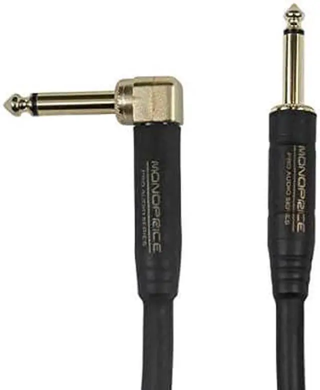 Alt view image 8 of 9 - Monoprice Braided Cloth 1/4 Inch (TS) Guitar/Instrument Cable Cord - 10 Feet- Blue with One Right Angle Connector