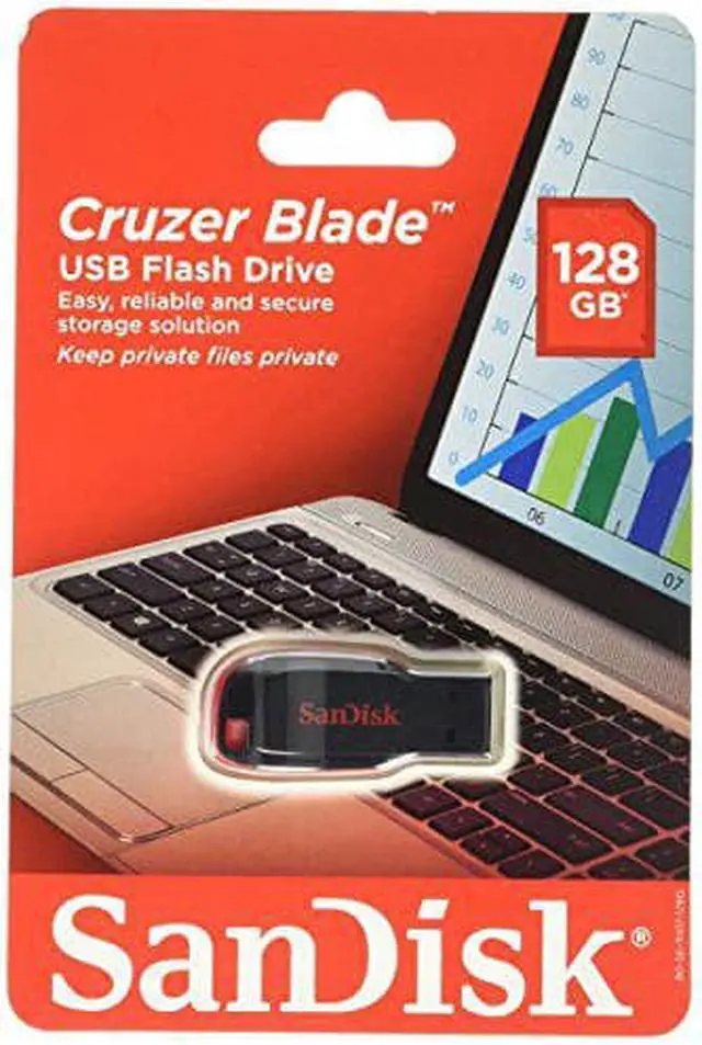 Alt view image 8 of 10 - SanDisk SDCZ50-128G-A46 128Gb Cruzer Blade Usb Flash Drive