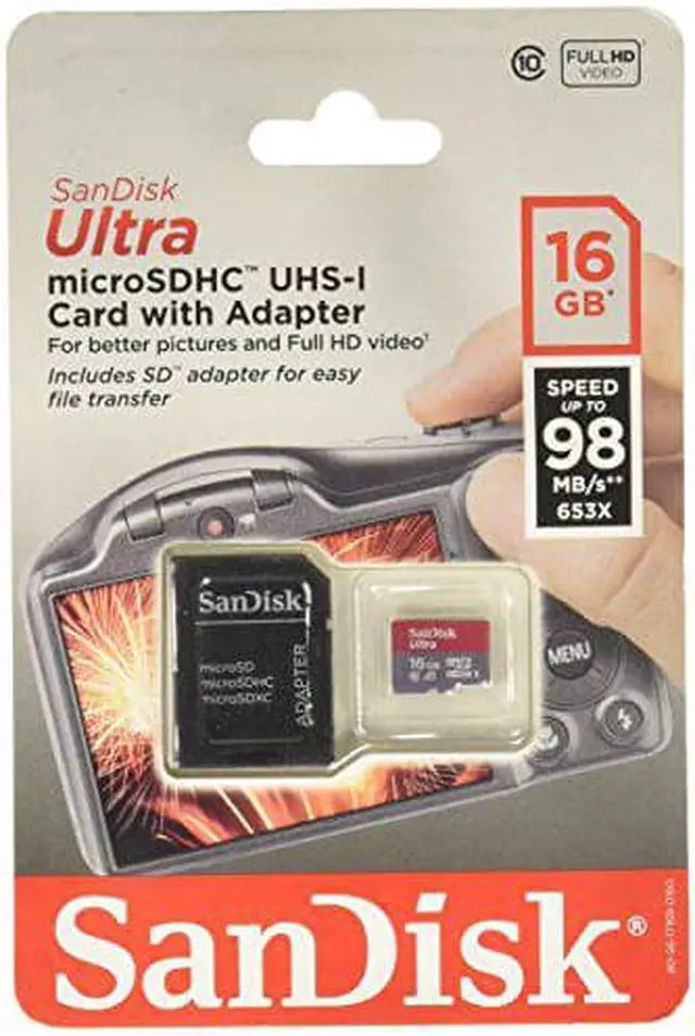 Alt view image 4 of 10 - SanDisk Ultra 16 GB Class 10/UHS-I microSDHC SDSQUNC016GAN6IA