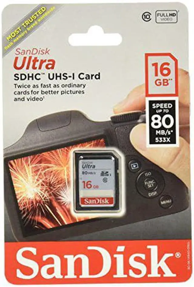 Alt view image 3 of 6 - SanDisk Ultra 16 GB Class 10/UHS-I SDHC SDSDUNC016GAN6IN