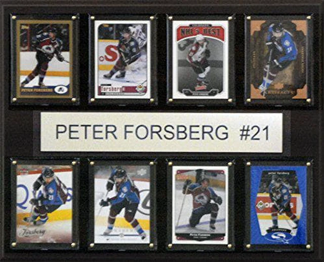 Main image of NHL Colorado Avalanche Peter Forsberg 8-Card Plaque, 12 x 15-Inch