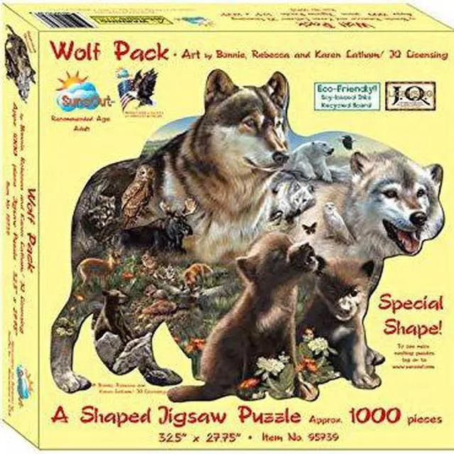 Alt view image 2 of 3 - Wolf Pack 1000 Piece Shape Puzzle