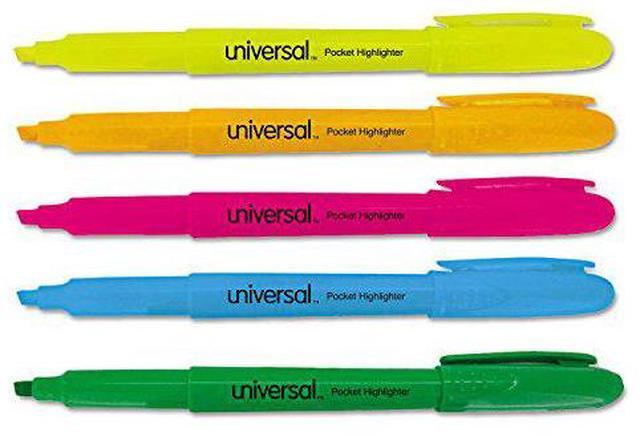 Main image of Universal UNV08850 Pocket Highlighters, Chisel Tip, Assorted Colors, 5/Set