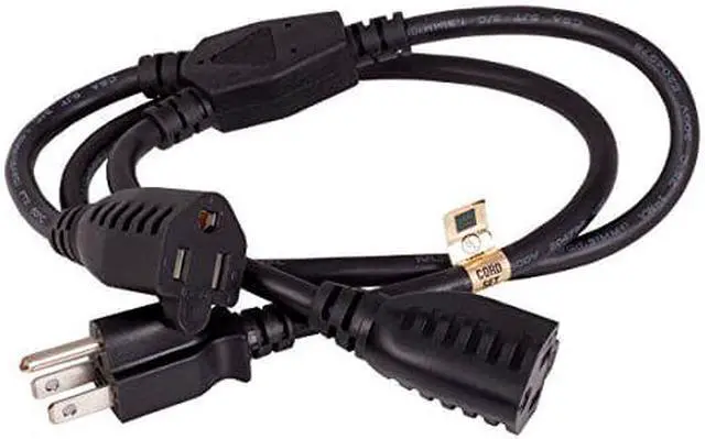 Main image of Cable Leader Power Cord Splitter Cable for 2 NEMA 5-15R to 1 NEMA 5-15P (36 inches / 16 AWG)