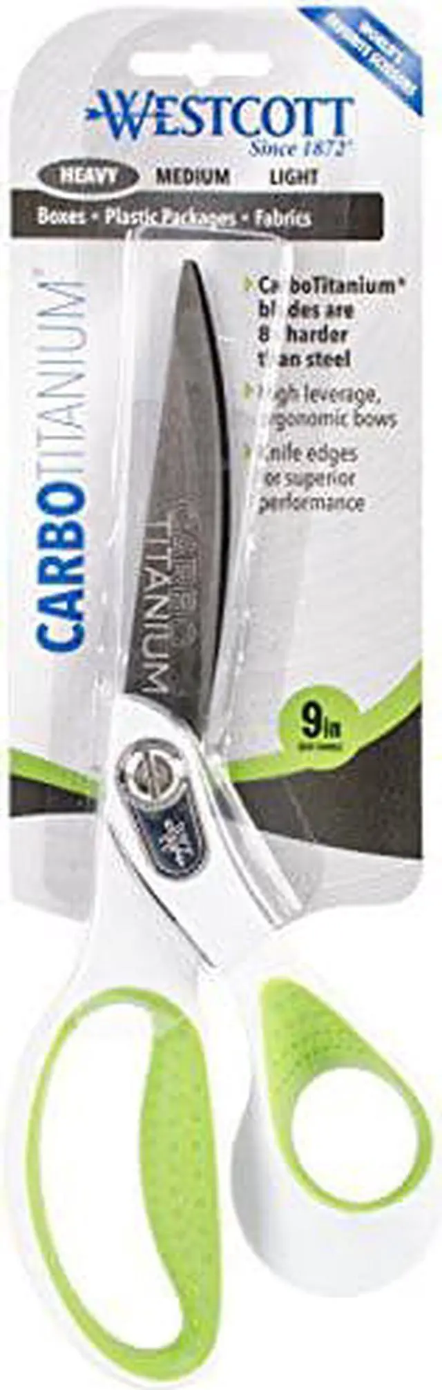 Alt view image 6 of 6 - Carbo Titanium Bonded Scissors, 9" Long, Bent Handle, White/Green ACM16445