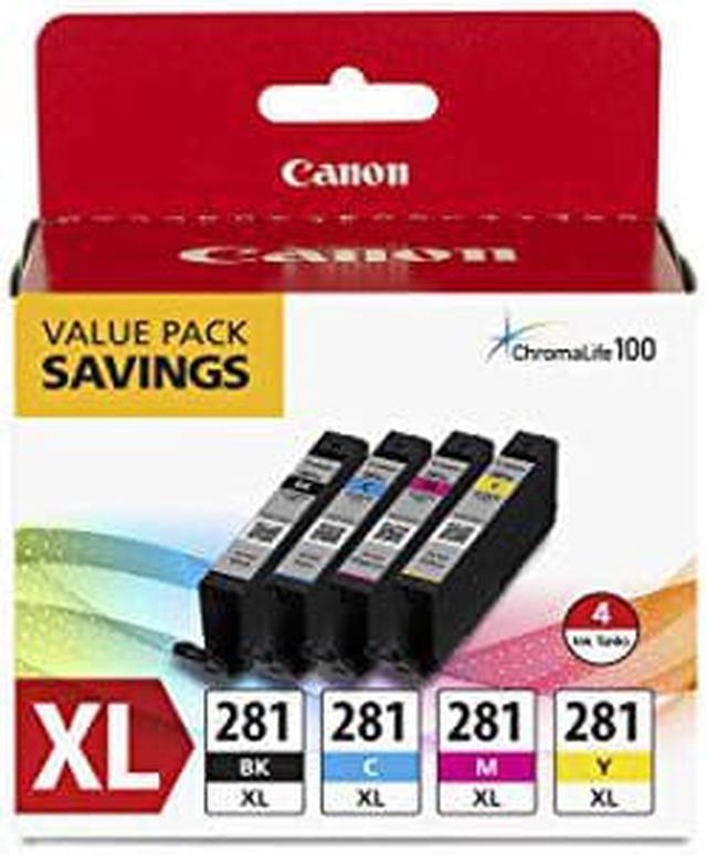 Alt view image 10 of 17 - Canon CLI-281 XL High Yield Ink Cartridge - Combo Pack - Black/Cyan/Magenta/Yellow