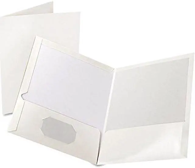 Alt view image 9 of 12 - Oxford High Gloss Laminated Paperboard Folder 100-Sheet Capacity White 25/Box