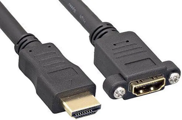 Main image of Cable Leader 10ft HDMI Panel-Mount Male to Female Extension Cable with Ethernet