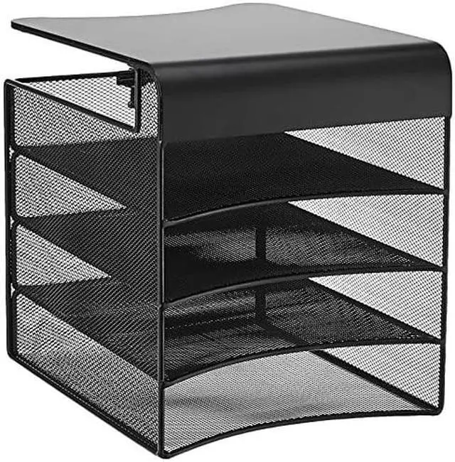 Alt view image 9 of 10 - Safco 3242BL Onyx Hanging Organizer, Solid Top Horizontal, 12 1/3 X 12 X 10, Black