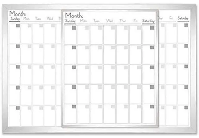 Alt view image 9 of 11 - Lorell Dry-Erase Magnetic Calendar Baord 24"x36" Frost 52503