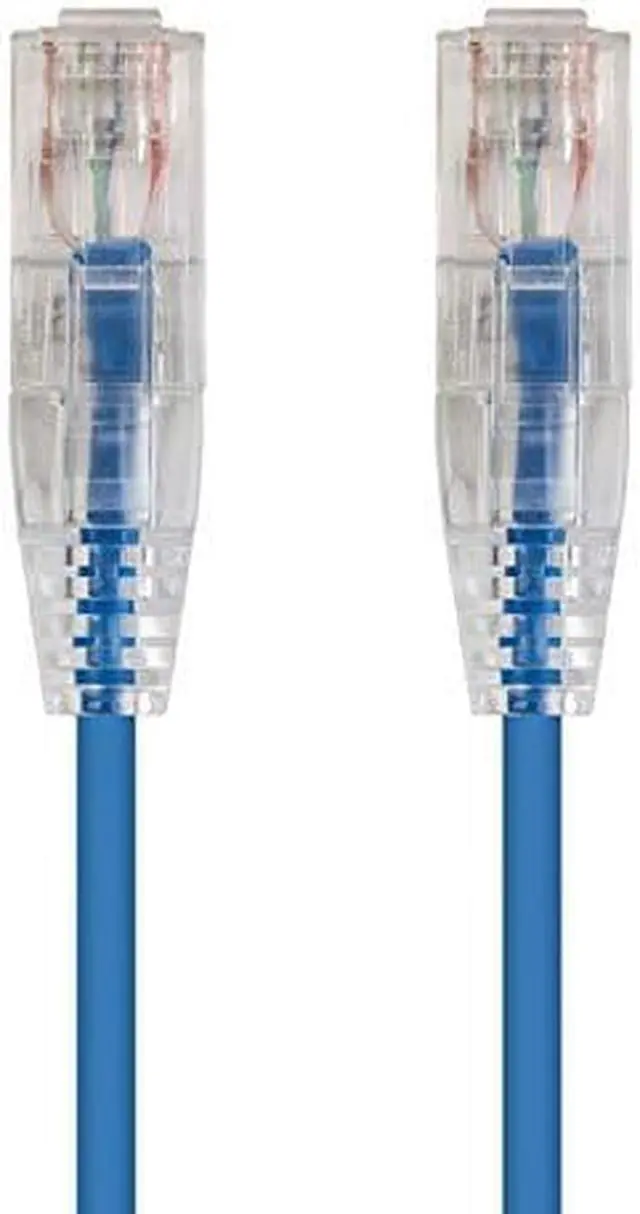 Alt view image 9 of 10 - Monoprice Cat6 Ethernet Patch Cable - 20 feet - Blue | Snagless RJ45 Stranded 550MHz UTP CMR Riser Rated Pure Bare Copper Wire 28AWG - SlimRun Series