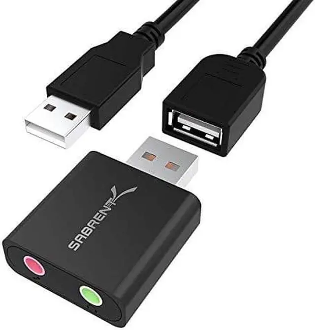 Alt view image 8 of 9 - SABRENT Aluminum USB External Stereo Sound Adapter for Windows and Mac. Plug and Play No Drivers Needed [Black] (AU-EMCB)
