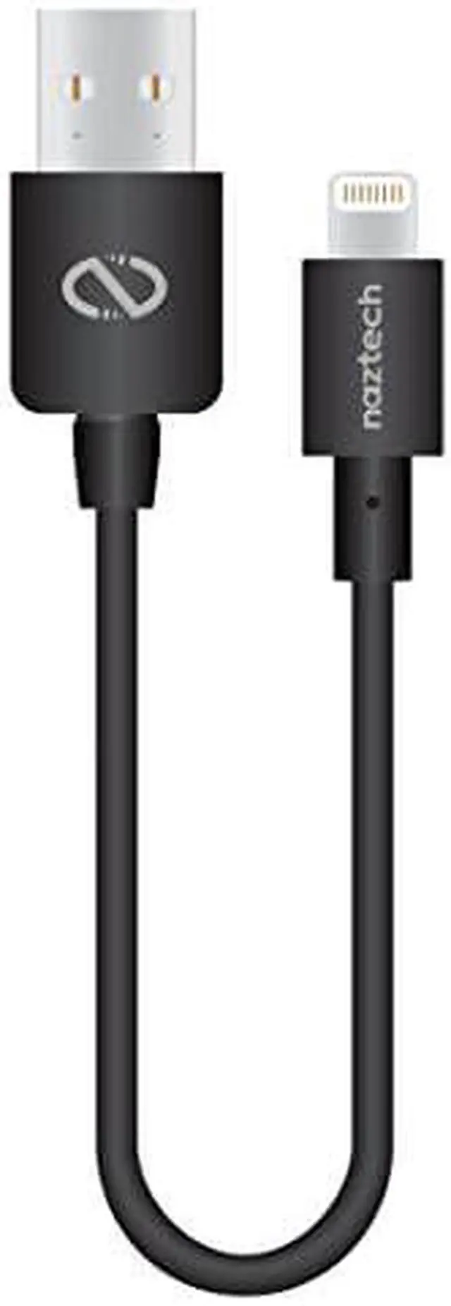 Main image of Naztech MFi Lightning Charge/Sync 6in USB Cable Transfer Data, Music & Pictures in Seconds Compatible for iPhone SE 2020/XS Max/X, iPad + More [Black]