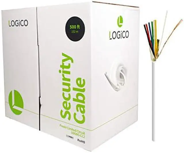 Alt view image 5 of 9 - 18 Gauge 6 Conductor 18/6 AWG CL2 Stranded Shielded White 500' ft Security Cable